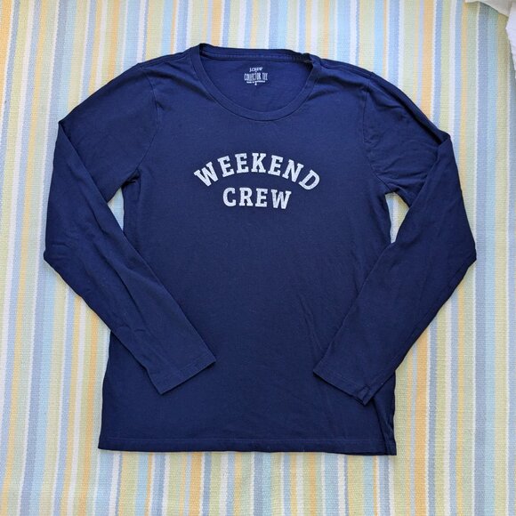 ⭐ J. Crew blue "Weekend Crew" Collector Tee Small - Picture 2 of 10